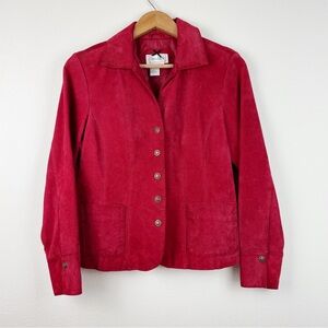 Vintage‎ 90s Red Suede Leather Jacket